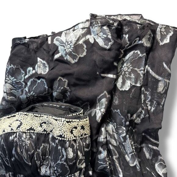 VTG Nightline Strapless Empire Waist Formal Dress Ethereal Beaded Silk Gown SZ 6 - Picture 16 of 16